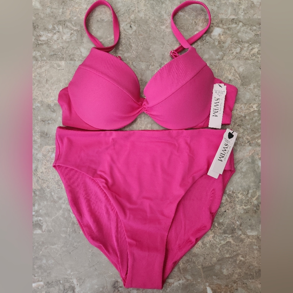 34B/S VS Swim Removable PushUp High Waist Bikini Set Tropical Island Getaway